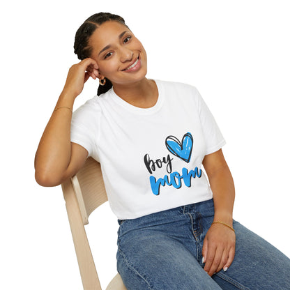 Boy Love Mom Unisex Softstyle T-Shirt | Perfect for Family Days and Celebrations