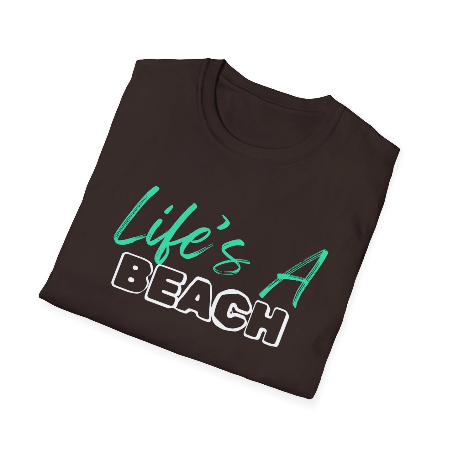 Life's A Beach Unisex Softstyle T-Shirt, Summer Vacation Tee, Beach Party Shirt, Casual Wear, Gift for Beach Lovers