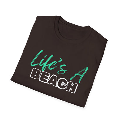 Life's A Beach Unisex Softstyle T-Shirt, Summer Vacation Tee, Beach Party Shirt, Casual Wear, Gift for Beach Lovers