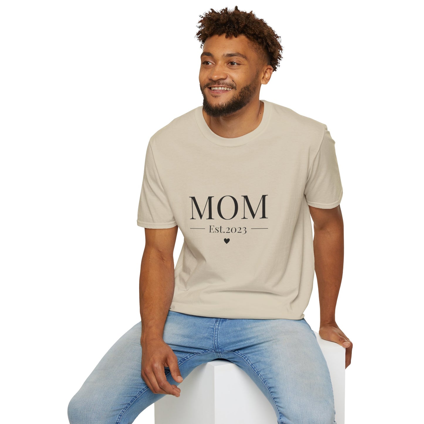 Mom Est. 2023 Unisex T-Shirt - Softstyle Tee for New Moms