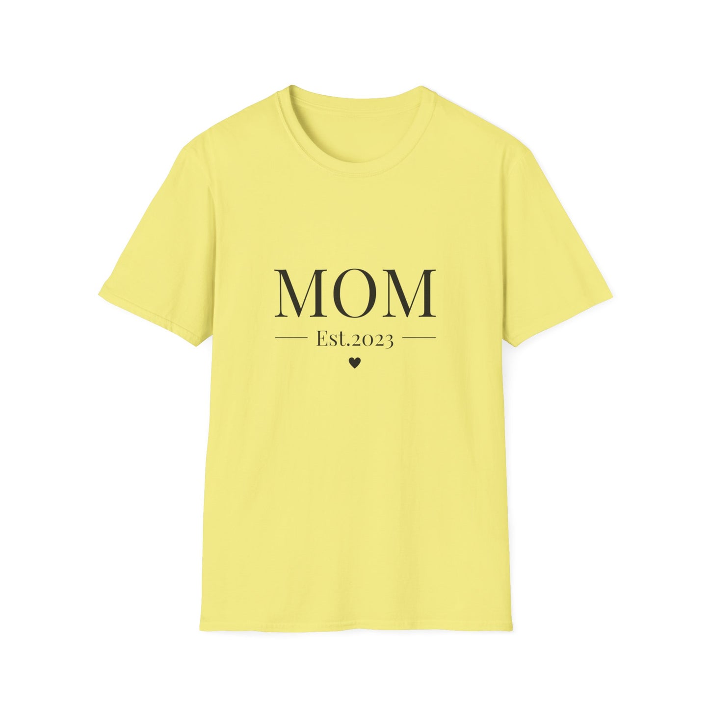 Mom Est. 2023 Unisex T-Shirt - Softstyle Tee for New Moms