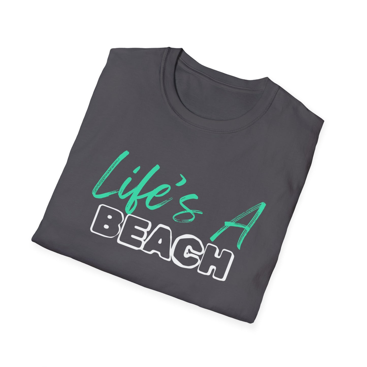 Life's A Beach Unisex Softstyle T-Shirt, Summer Vacation Tee, Beach Party Shirt, Casual Wear, Gift for Beach Lovers
