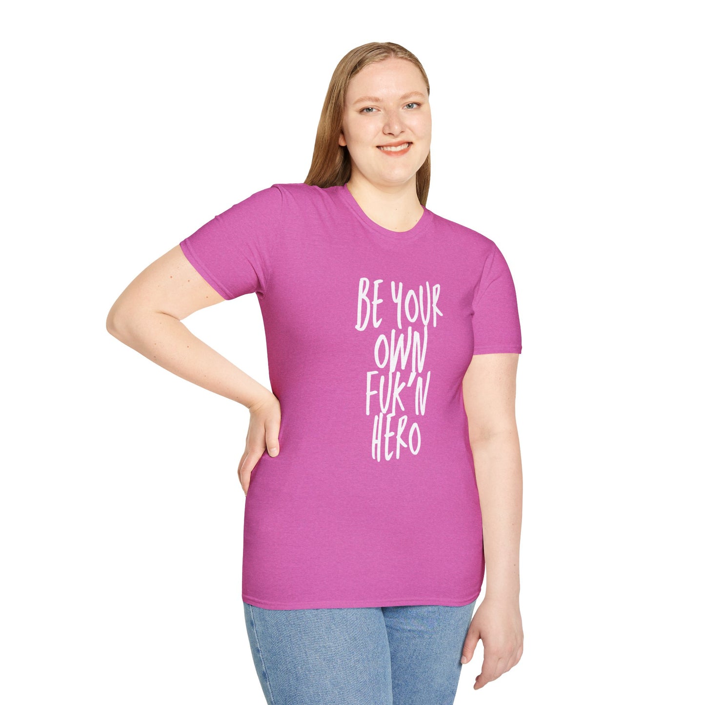 Be Your Own Hero Unisex Softstyle T-Shirt, Casual Graphic Tee, Comfortable Daily Wear, Great for Gifting, Perfect for Holidays