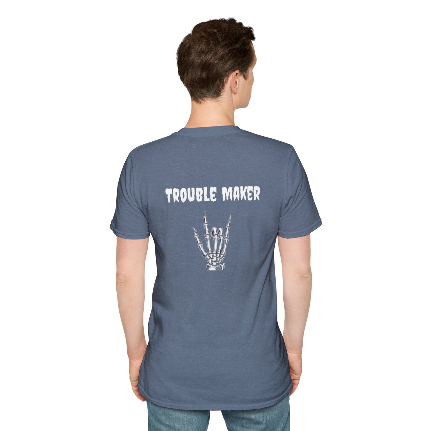 Trouble Maker Skeleton Hands Unisex Softstyle T-Shirt | Graphic Tee for Music Lovers, Gift for Concert Goers, Casual Wear, Halloween Top, [...]