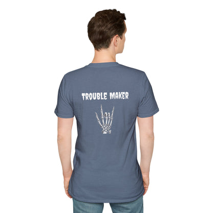 Trouble Maker Skeleton Hands Unisex Softstyle T-Shirt | Graphic Tee for Music Lovers, Gift for Concert Goers, Casual Wear, Halloween Top, [...]