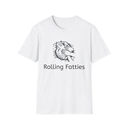 Rolling Fatties Unisex Softstyle T-Shirt, Funny Graphic Tee, Casual Wear, Gift for Hippies, Unique Gift, Birthday Apparel