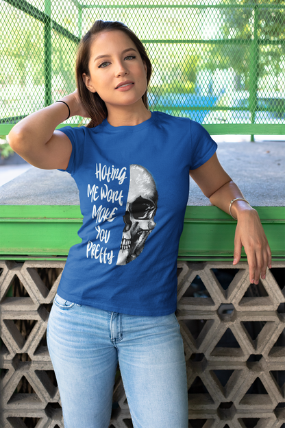 Hating Me Wont Make you Pretty Skull Graphic Unisex T-Shirt | Edgy Casual Wear, Halloween Costume, Alternative Fashion, Gifts for Him, Gifts for Her