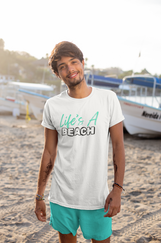 Life's A Beach Unisex Softstyle T-Shirt, Summer Vacation Tee, Beach Party Shirt, Casual Wear, Gift for Beach Lovers