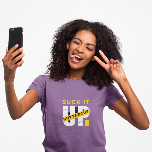 Funny Graphic T-Shirt with 'Suck It up Buttercup' Slogan, Casual Unisex Tee, Gift for Friends, Humor Apparel, Birthday Gift, Everyday Wear
