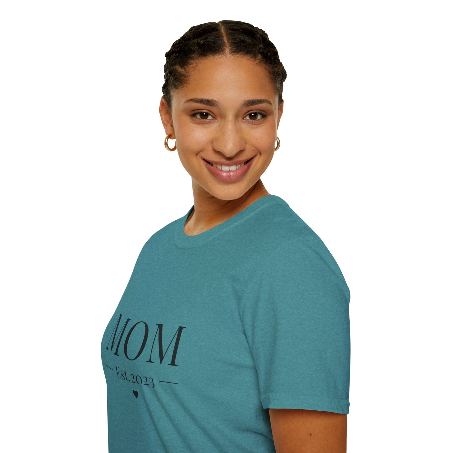 Mom Est. 2023 Unisex T-Shirt - Softstyle Tee for New Moms