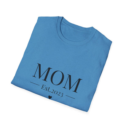 Mom Est. 2023 Unisex T-Shirt - Softstyle Tee for New Moms