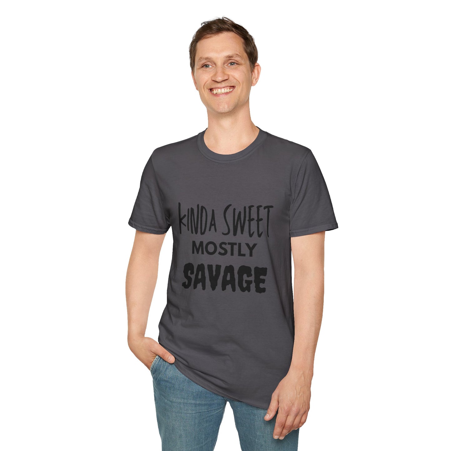 Kinda Sweet Mostly Savage Unisex T-Shirt, Funny Tee, Gift for Her, Casual Outfit, Birthday Gift, Everyday Wear