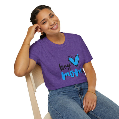 Boy Love Mom Unisex Softstyle T-Shirt | Perfect for Family Days and Celebrations