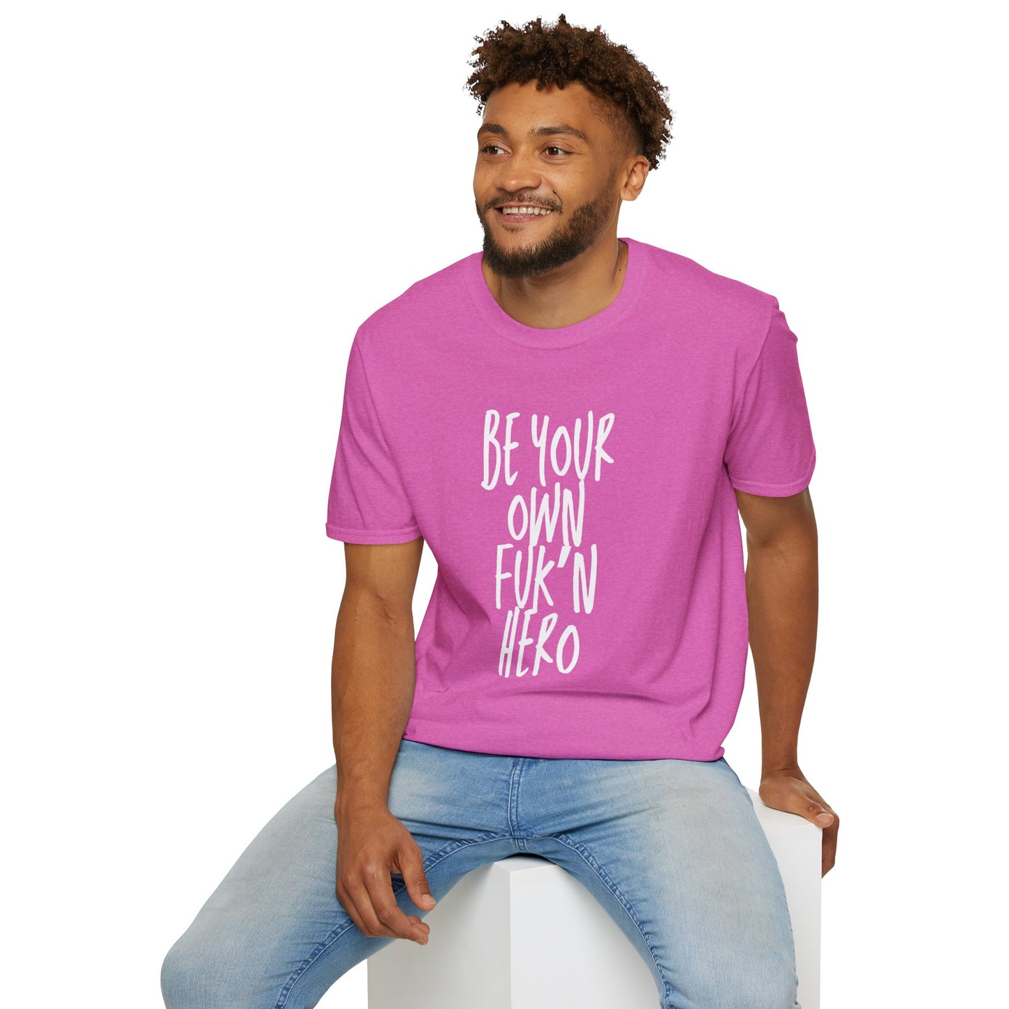 Be Your Own Hero Unisex Softstyle T-Shirt, Casual Graphic Tee, Comfortable Daily Wear, Great for Gifting, Perfect for Holidays