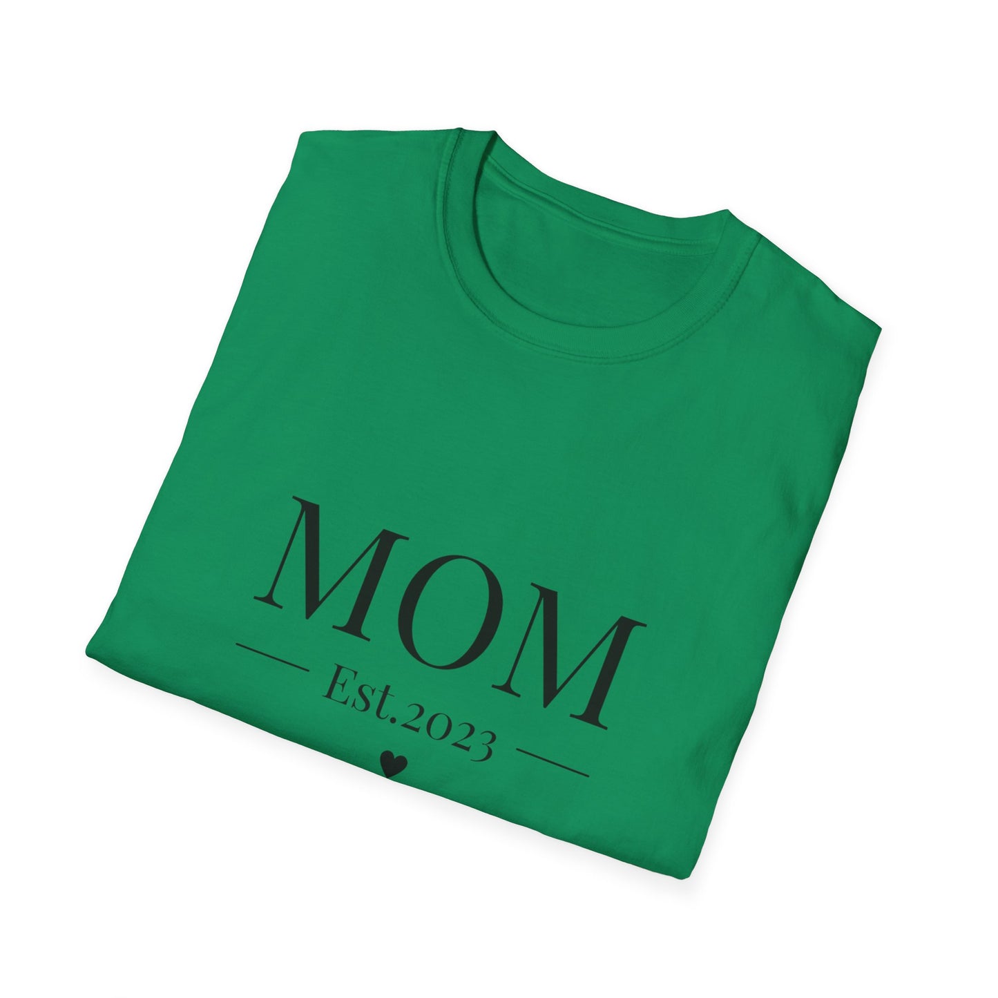 Mom Est. 2023 Unisex T-Shirt - Softstyle Tee for New Moms