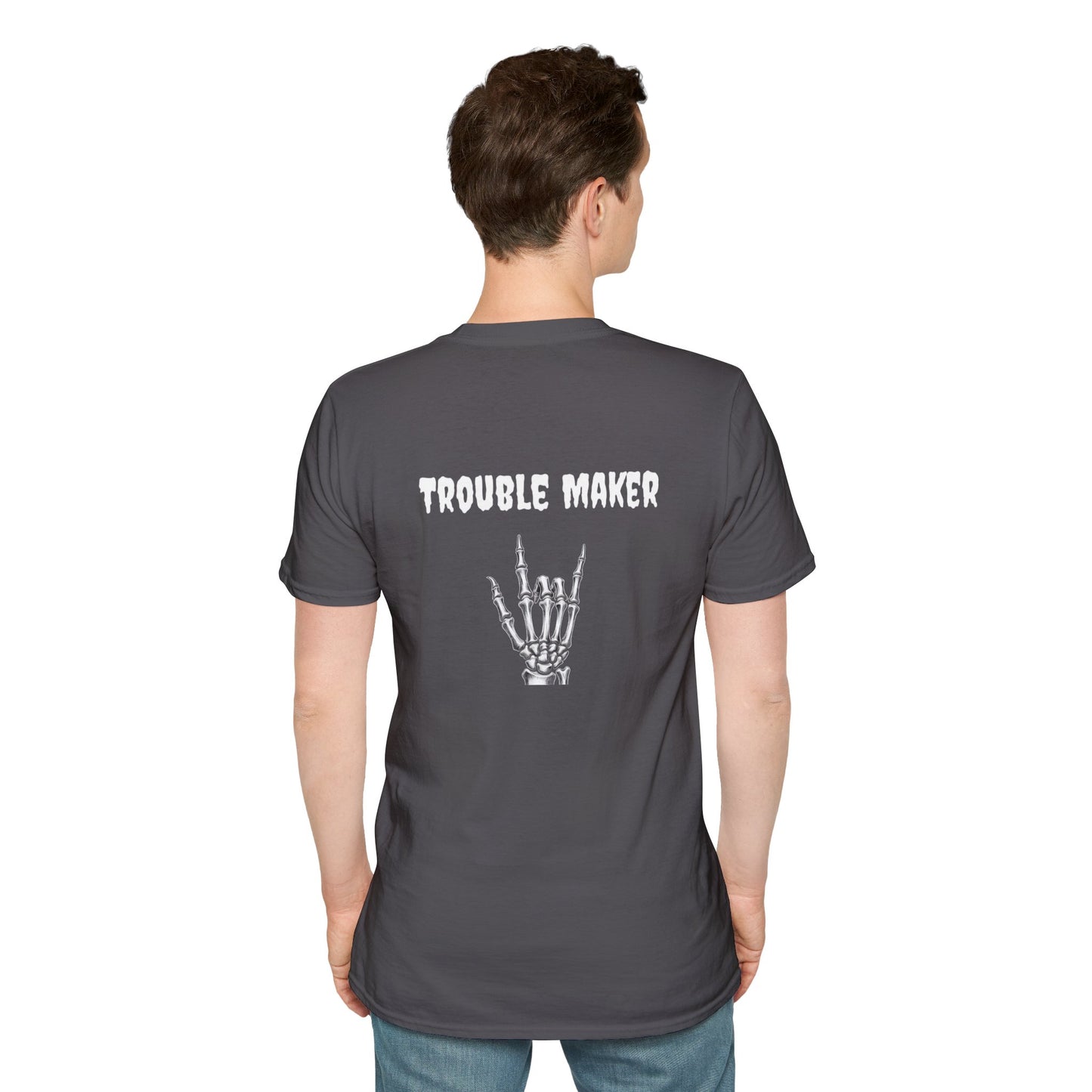 Trouble Maker Skeleton Hands Unisex Softstyle T-Shirt | Graphic Tee for Music Lovers, Gift for Concert Goers, Casual Wear, Halloween Top, [...]