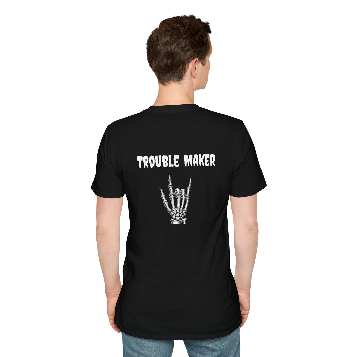 Trouble Maker Skeleton Hands Unisex Softstyle T-Shirt | Graphic Tee for Music Lovers, Gift for Concert Goers, Casual Wear, Halloween Top, [...]