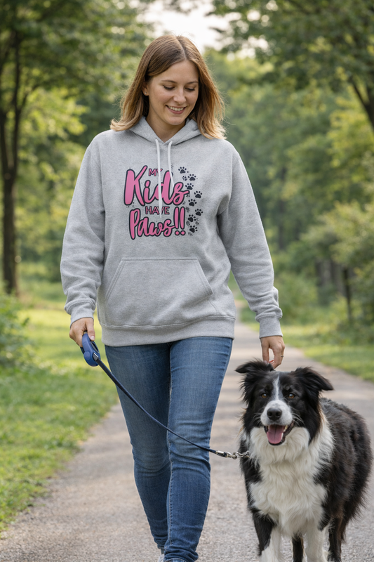 Unisex Midweight Softstyle Fleece Hoodie My Kids have Paws