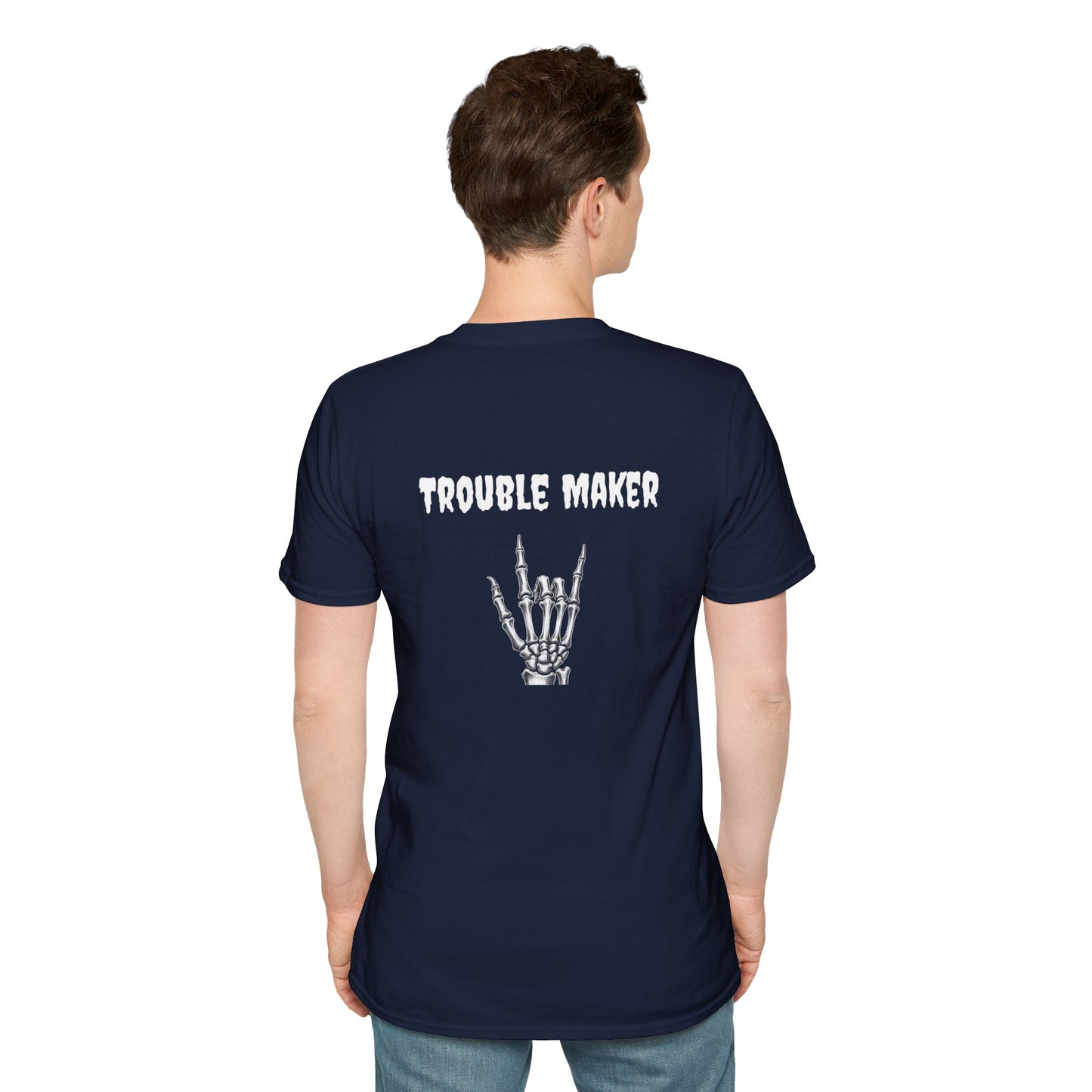 Trouble Maker Skeleton Hands Unisex Softstyle T-Shirt | Graphic Tee for Music Lovers, Gift for Concert Goers, Casual Wear, Halloween Top, [...]