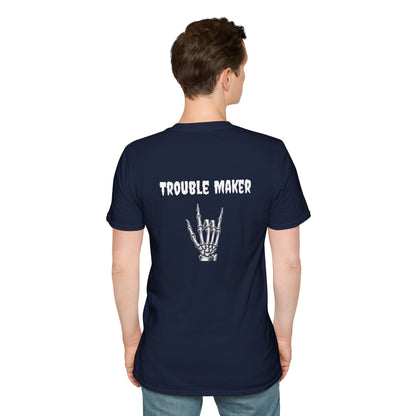 Trouble Maker Skeleton Hands Unisex Softstyle T-Shirt | Graphic Tee for Music Lovers, Gift for Concert Goers, Casual Wear, Halloween Top, [...]