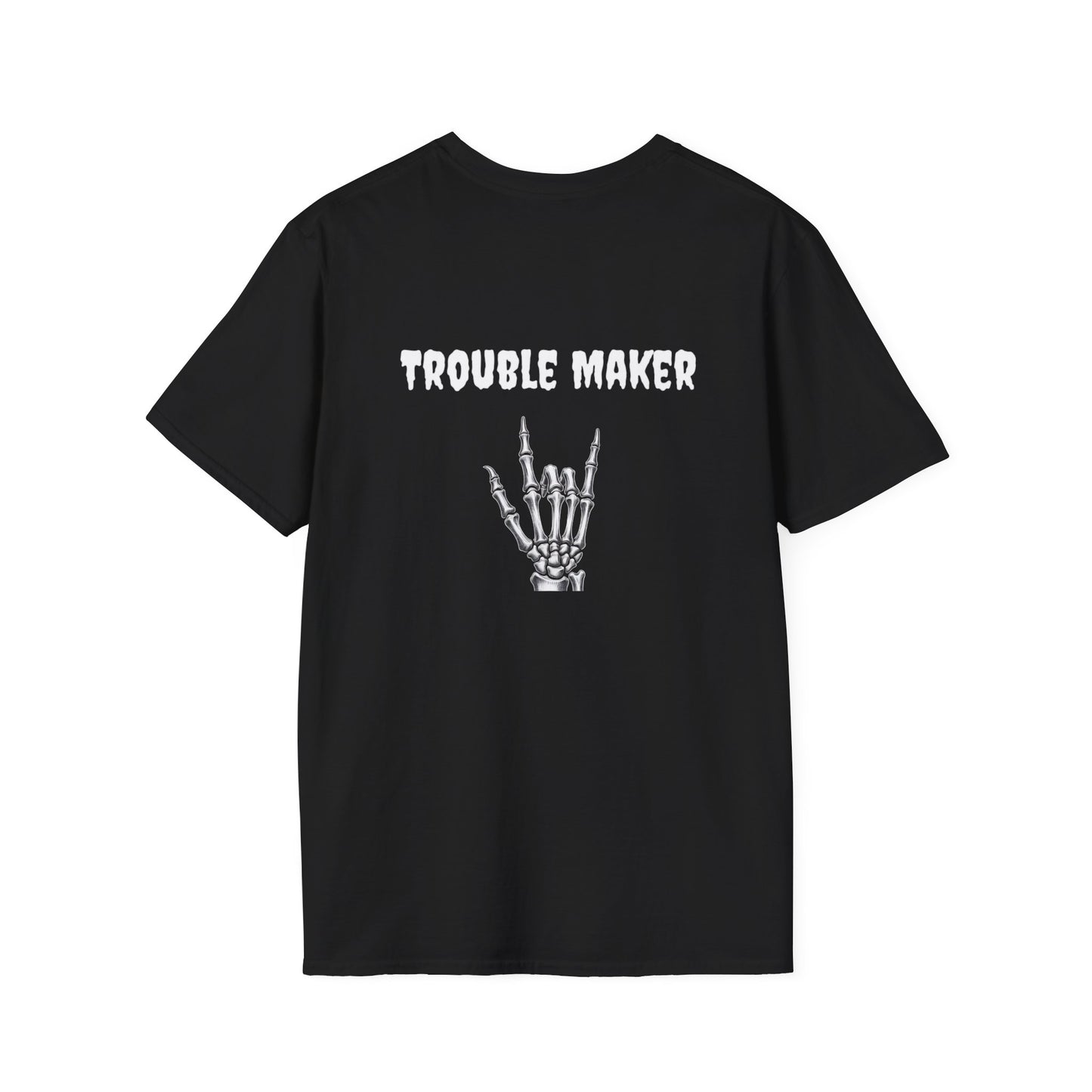 Trouble Maker Skeleton Hands Unisex Softstyle T-Shirt | Graphic Tee for Music Lovers, Gift for Concert Goers, Casual Wear, Halloween Top, [...]