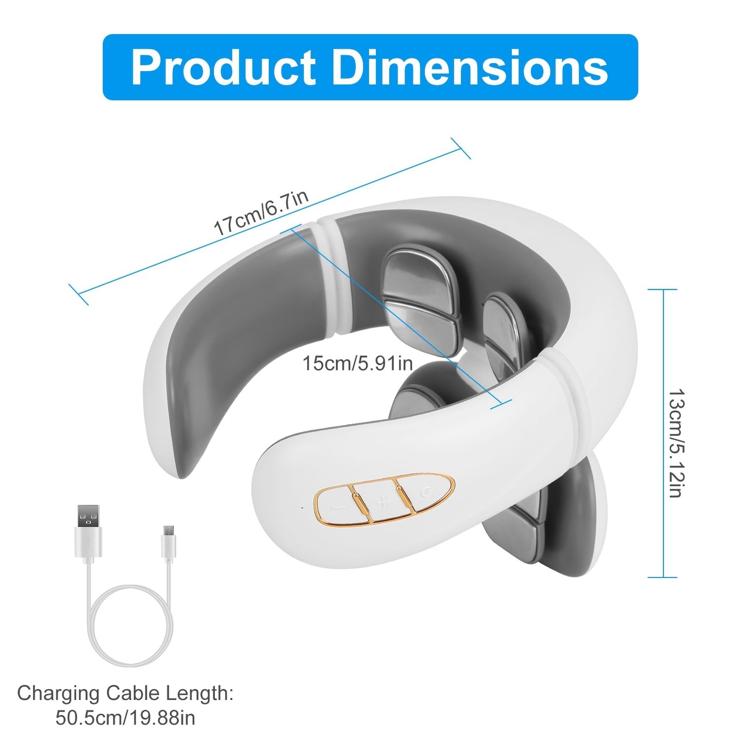1 Set EMS Neck Massager With Heat Cordless Cervical Neck Massager EMS Neck Massager With 6 Modes 15 Intensity Levels Remote Control