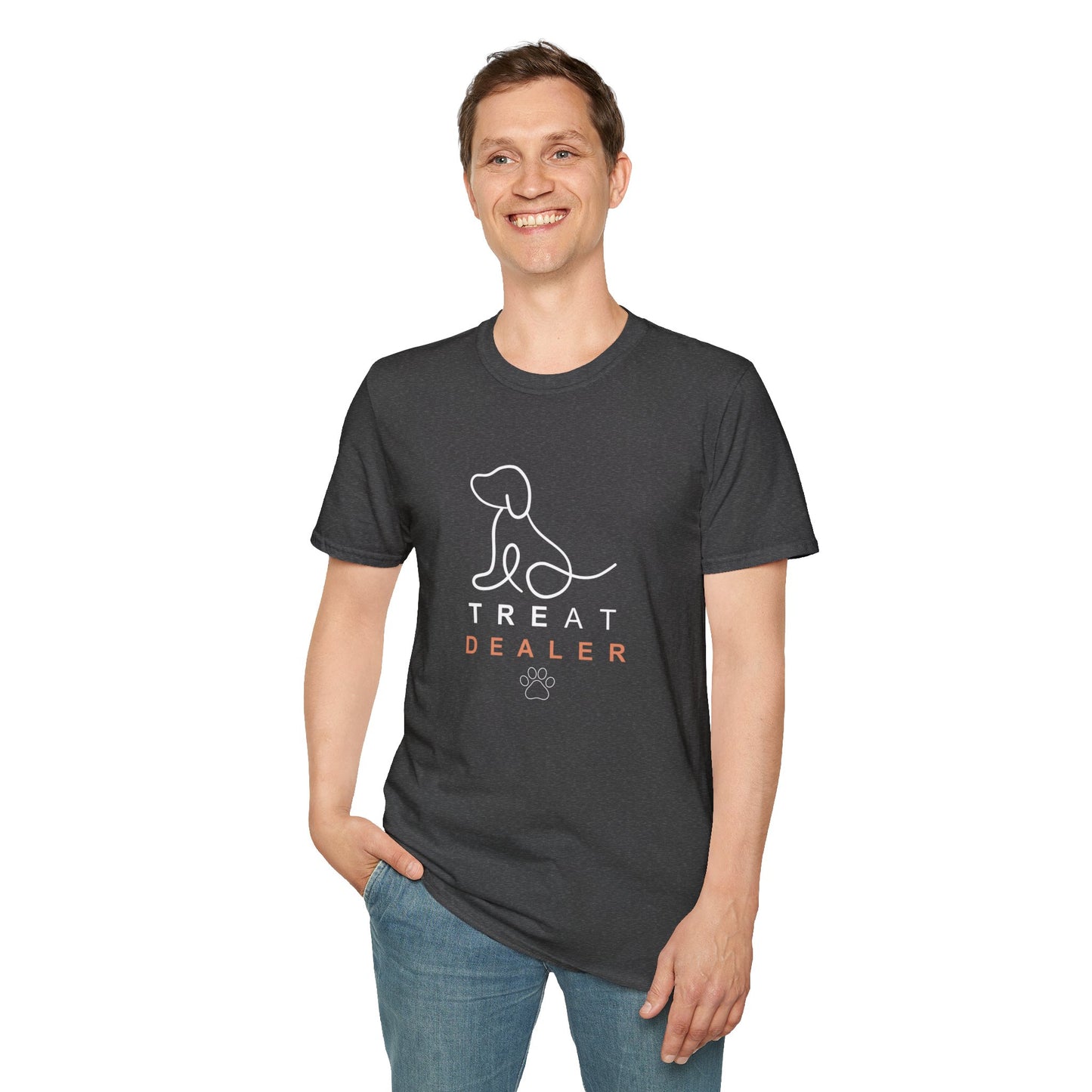 Treat Dealer Dog Lover's Unisex T-Shirt - 'Treat Dealer' Design, Pet Owner Gift, Cute Dog Apparel, Animal Lover Shirt, Dog Mom/Dad Tee, Casual Wear