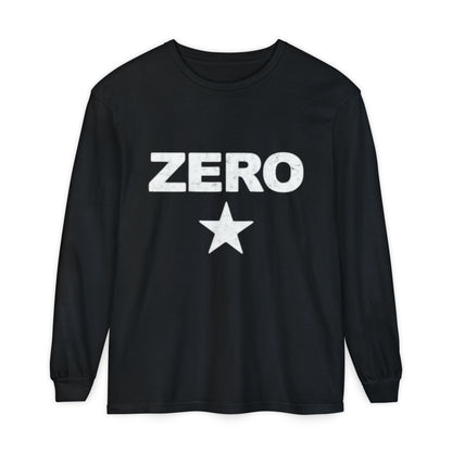 Unisex Long Sleeve T-Shirt with 'ZERO' Design - Casual Comfort for Everyday Wear
