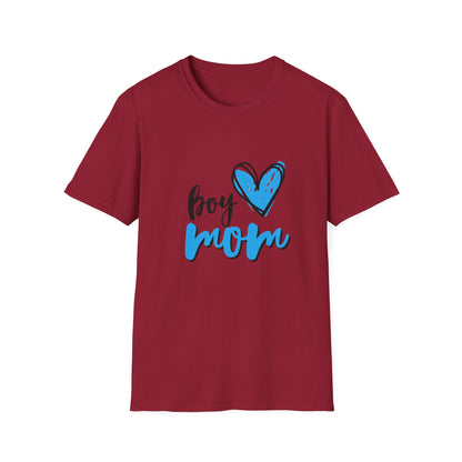 Boy Love Mom Unisex Softstyle T-Shirt | Perfect for Family Days and Celebrations