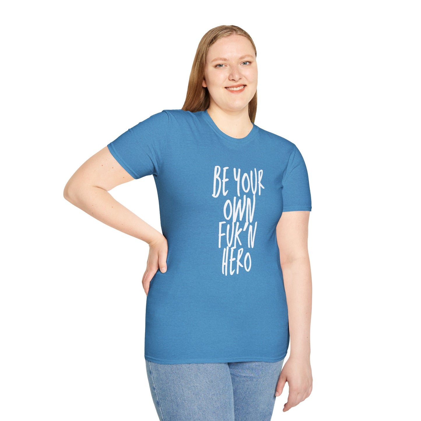 Be Your Own Hero Unisex Softstyle T-Shirt, Casual Graphic Tee, Comfortable Daily Wear, Great for Gifting, Perfect for Holidays
