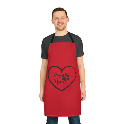 Dog Mom Apron - Stylish Red Apron with 5-Color Straps for Pet Lovers