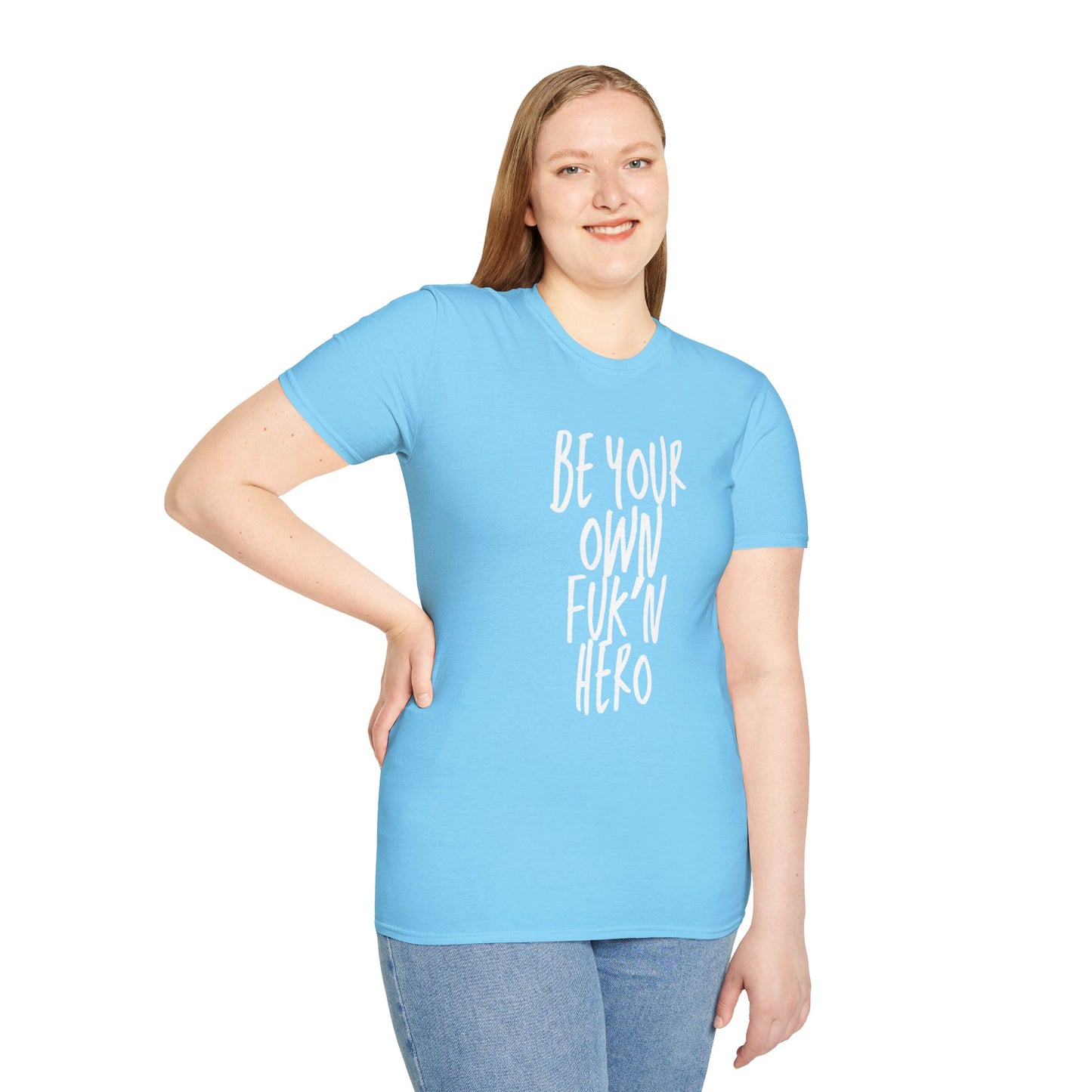 Be Your Own Hero Unisex Softstyle T-Shirt, Casual Graphic Tee, Comfortable Daily Wear, Great for Gifting, Perfect for Holidays