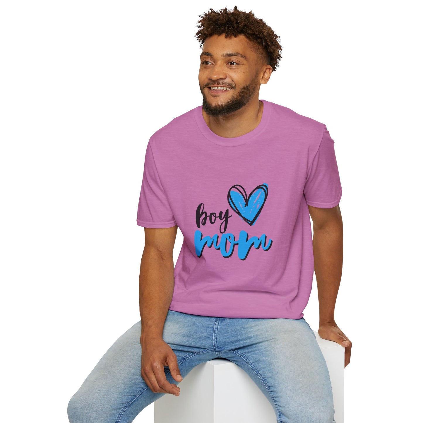 Boy Love Mom Unisex Softstyle T-Shirt | Perfect for Family Days and Celebrations