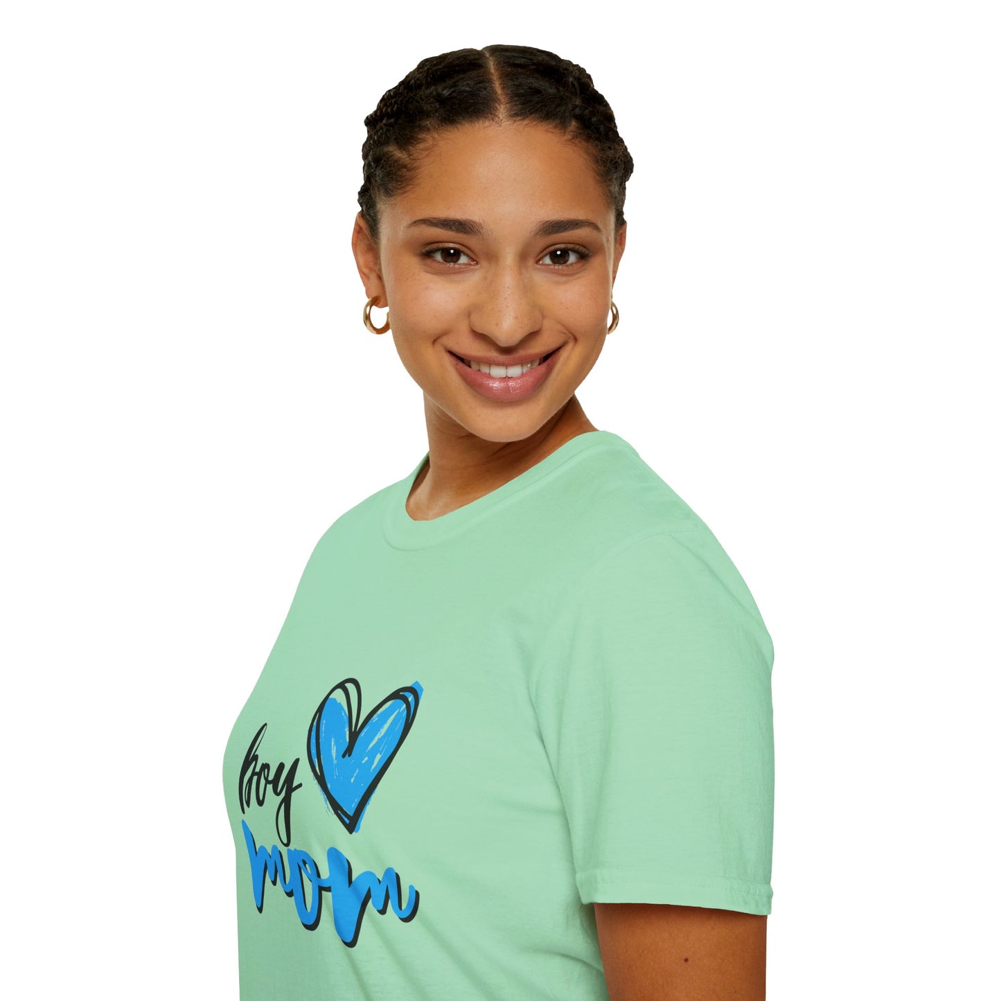 Boy Love Mom Unisex Softstyle T-Shirt | Perfect for Family Days and Celebrations