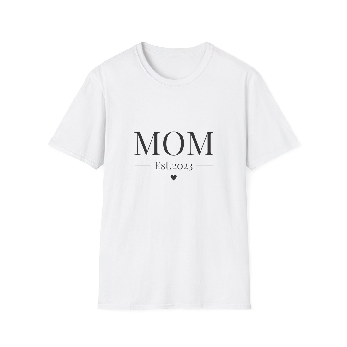 Mom Est. 2023 Unisex T-Shirt - Softstyle Tee for New Moms
