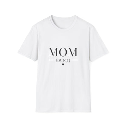 Mom Est. 2023 Unisex T-Shirt - Softstyle Tee for New Moms