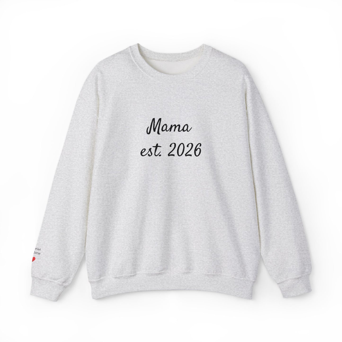 Unisex Mother's day Mama with Child Names Personalize Embroider Heavy Blend™ Crewneck Sweatshirt