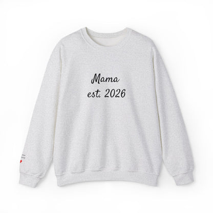 Unisex Mother's day Mama with Child Names Personalize Embroider Heavy Blend™ Crewneck Sweatshirt
