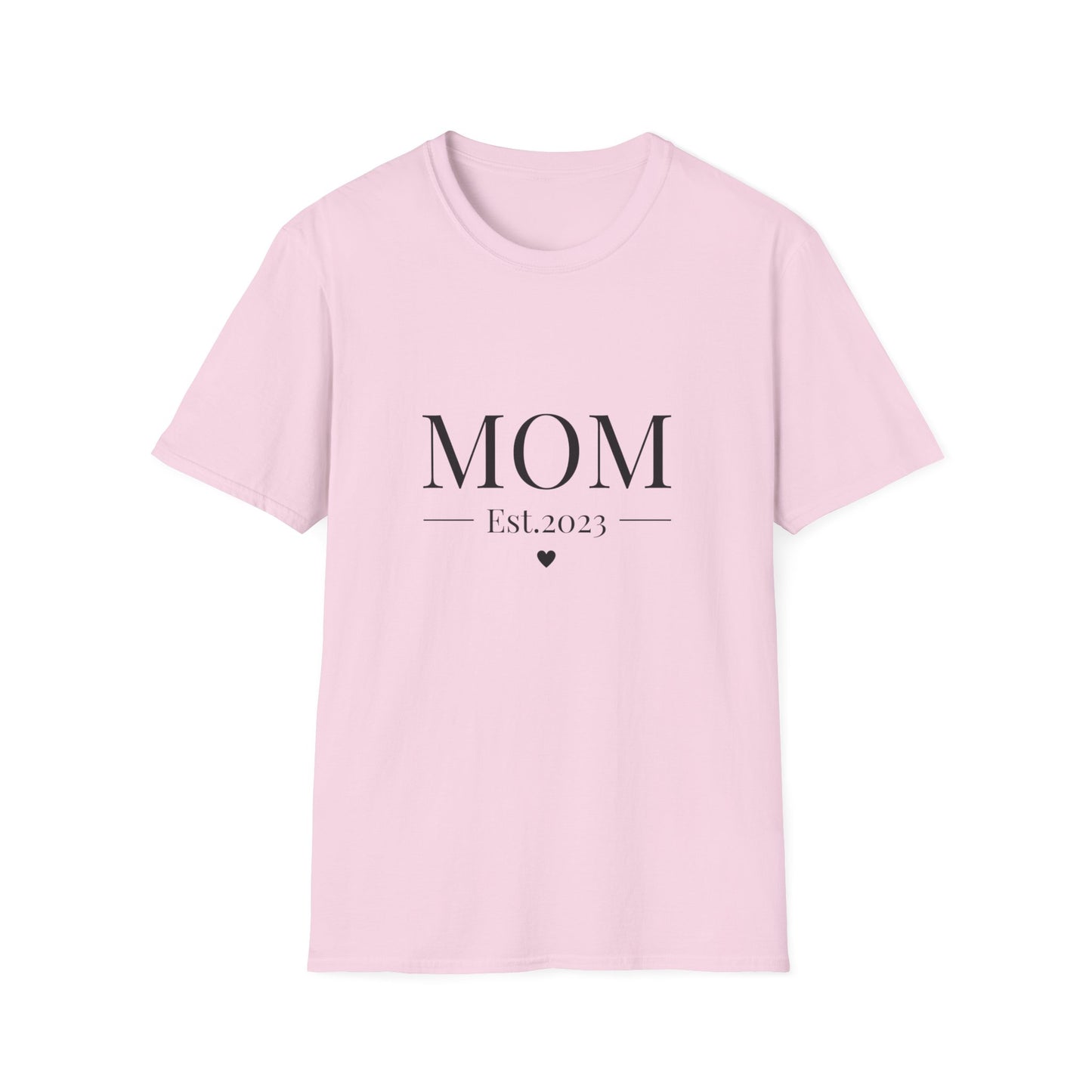 Mom Est. 2023 Unisex T-Shirt - Softstyle Tee for New Moms