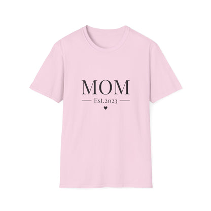 Mom Est. 2023 Unisex T-Shirt - Softstyle Tee for New Moms