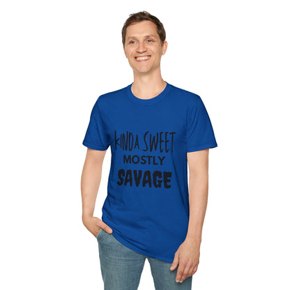 Kinda Sweet Mostly Savage Unisex T-Shirt, Funny Tee, Gift for Her, Casual Outfit, Birthday Gift, Everyday Wear