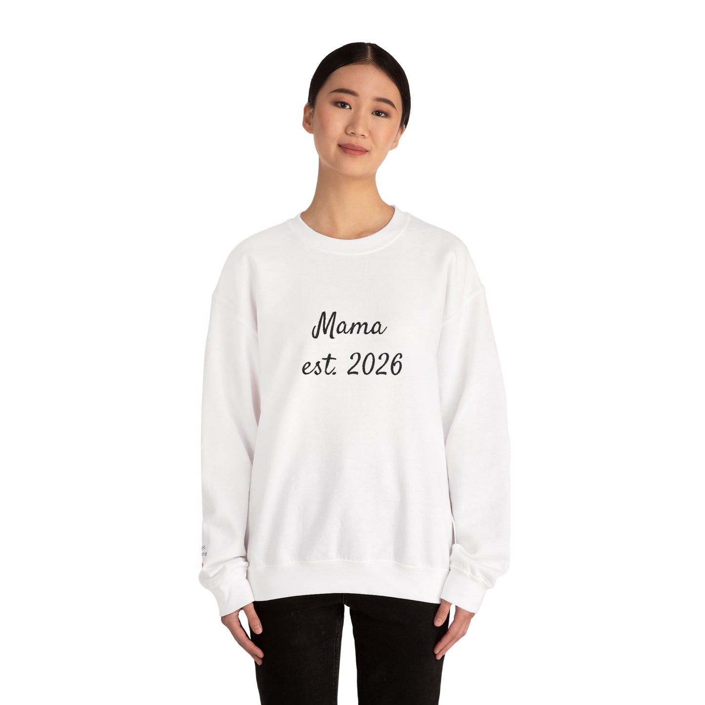 Unisex Mother's day Mama with Child Names Personalize Embroider Heavy Blend™ Crewneck Sweatshirt