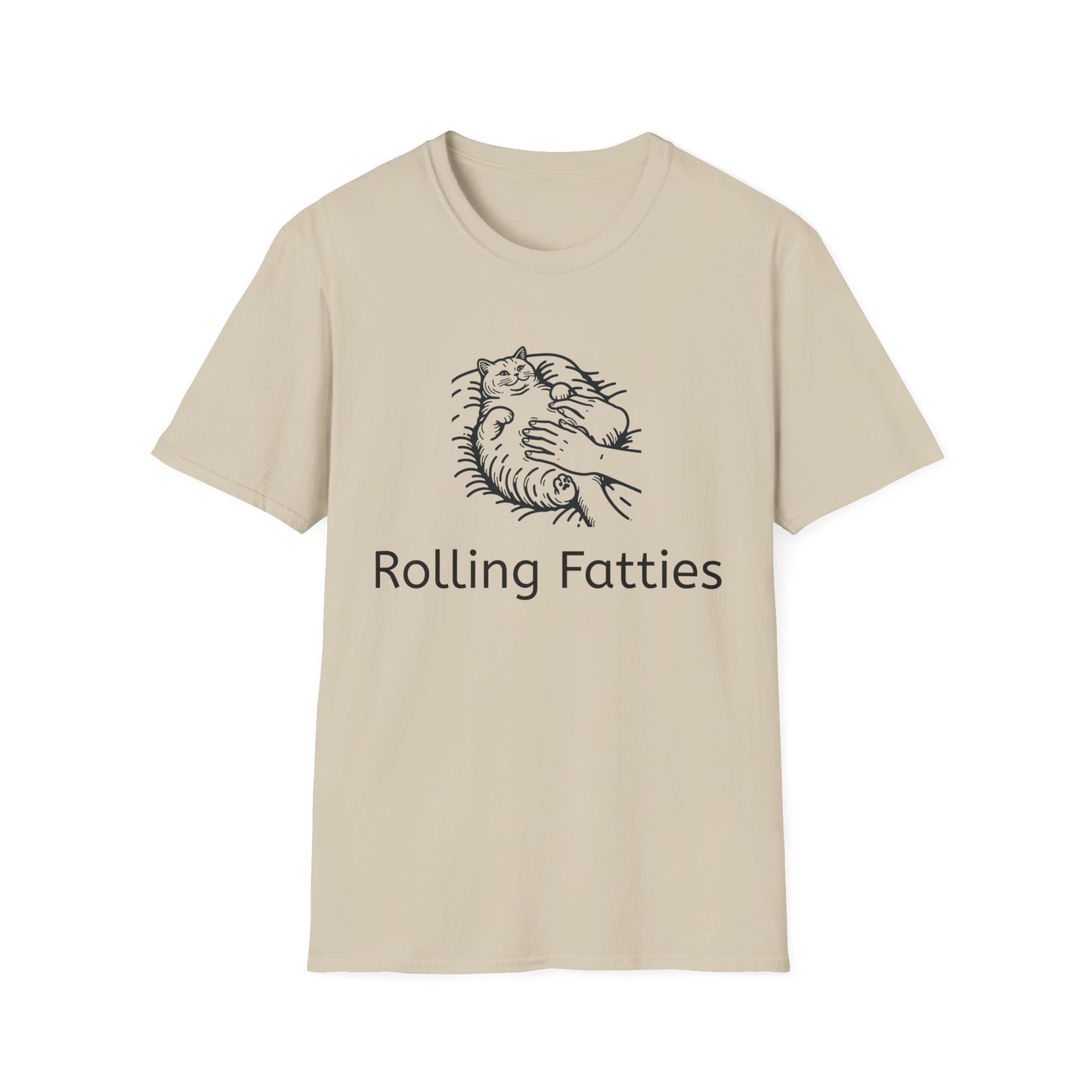 Rolling Fatties Unisex Softstyle T-Shirt, Funny Graphic Tee, Casual Wear, Gift for Hippies, Unique Gift, Birthday Apparel