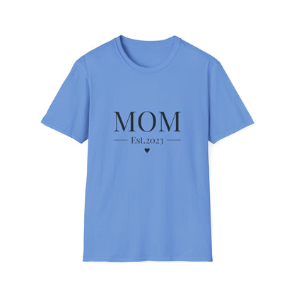Mom Est. 2023 Unisex T-Shirt - Softstyle Tee for New Moms