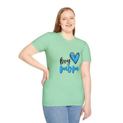 Boy Love Mom Unisex Softstyle T-Shirt | Perfect for Family Days and Celebrations