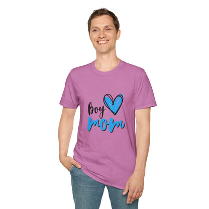 Boy Love Mom Unisex Softstyle T-Shirt | Perfect for Family Days and Celebrations