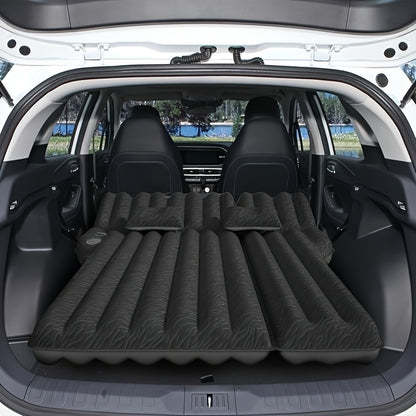 Air Mattress For SUV, Inflatable Car Air Mattress For Camping, Flocking Car Bed With Air Pump & 2 Pillows, Portable Sleeping Pad Mattress, With Phone And Cup Holder