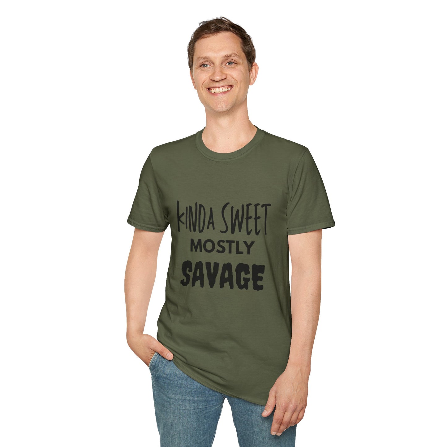 Kinda Sweet Mostly Savage Unisex T-Shirt, Funny Tee, Gift for Her, Casual Outfit, Birthday Gift, Everyday Wear