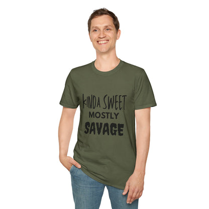Kinda Sweet Mostly Savage Unisex T-Shirt, Funny Tee, Gift for Her, Casual Outfit, Birthday Gift, Everyday Wear