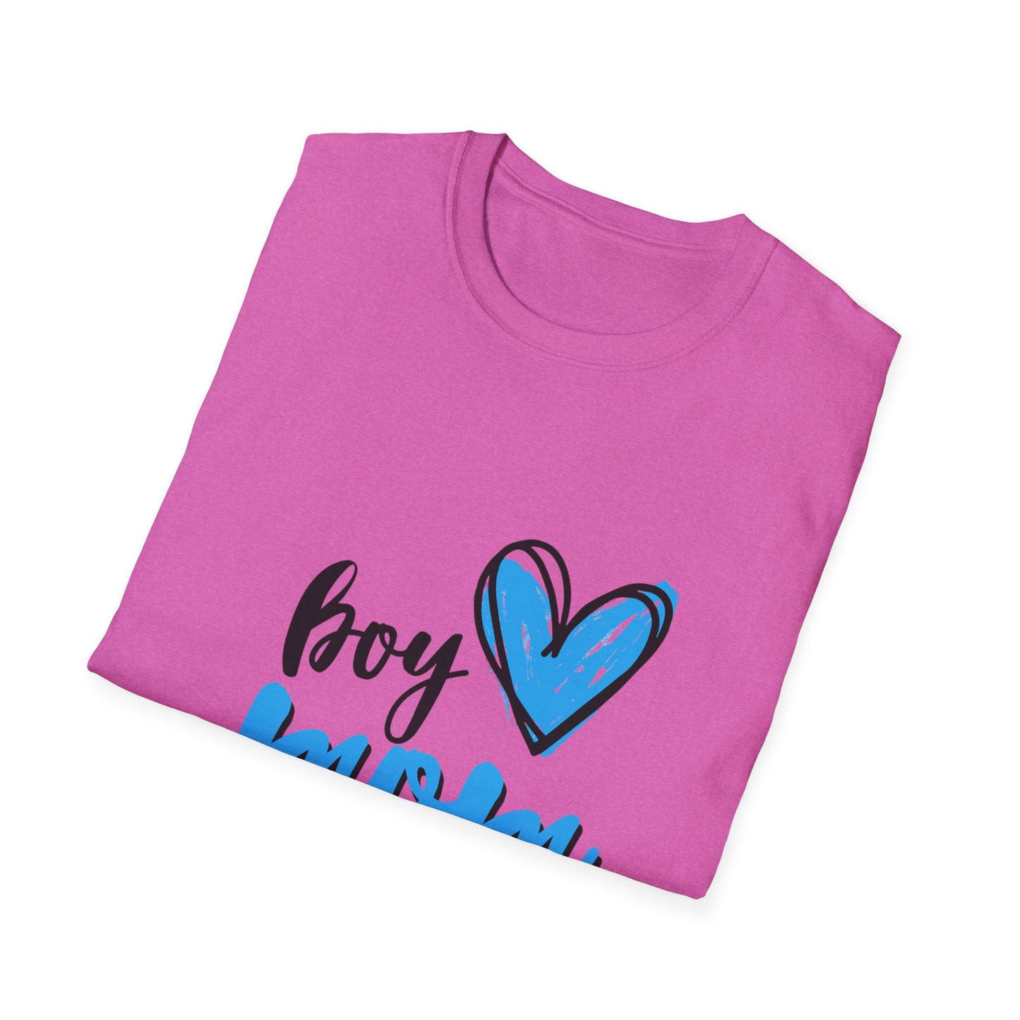 Boy Love Mom Unisex Softstyle T-Shirt | Perfect for Family Days and Celebrations